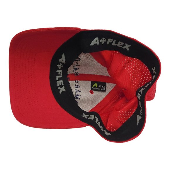 A-Flex Lamars Bar B Q Catering Size L XL Cap Fitted Trucker Red Hat - Picture 10 of 11
